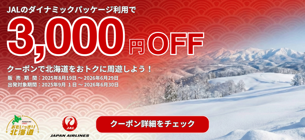 北海道の周遊にはダイナミックパッケージがお得！JAPAN AIRLINES